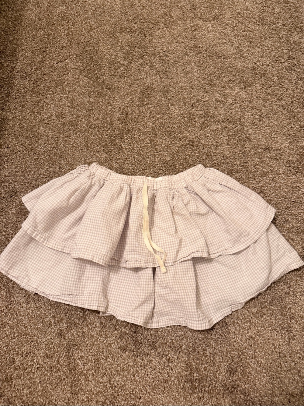 Jamie Kay Grey Gingham Tiered Skirt with Drawstring
